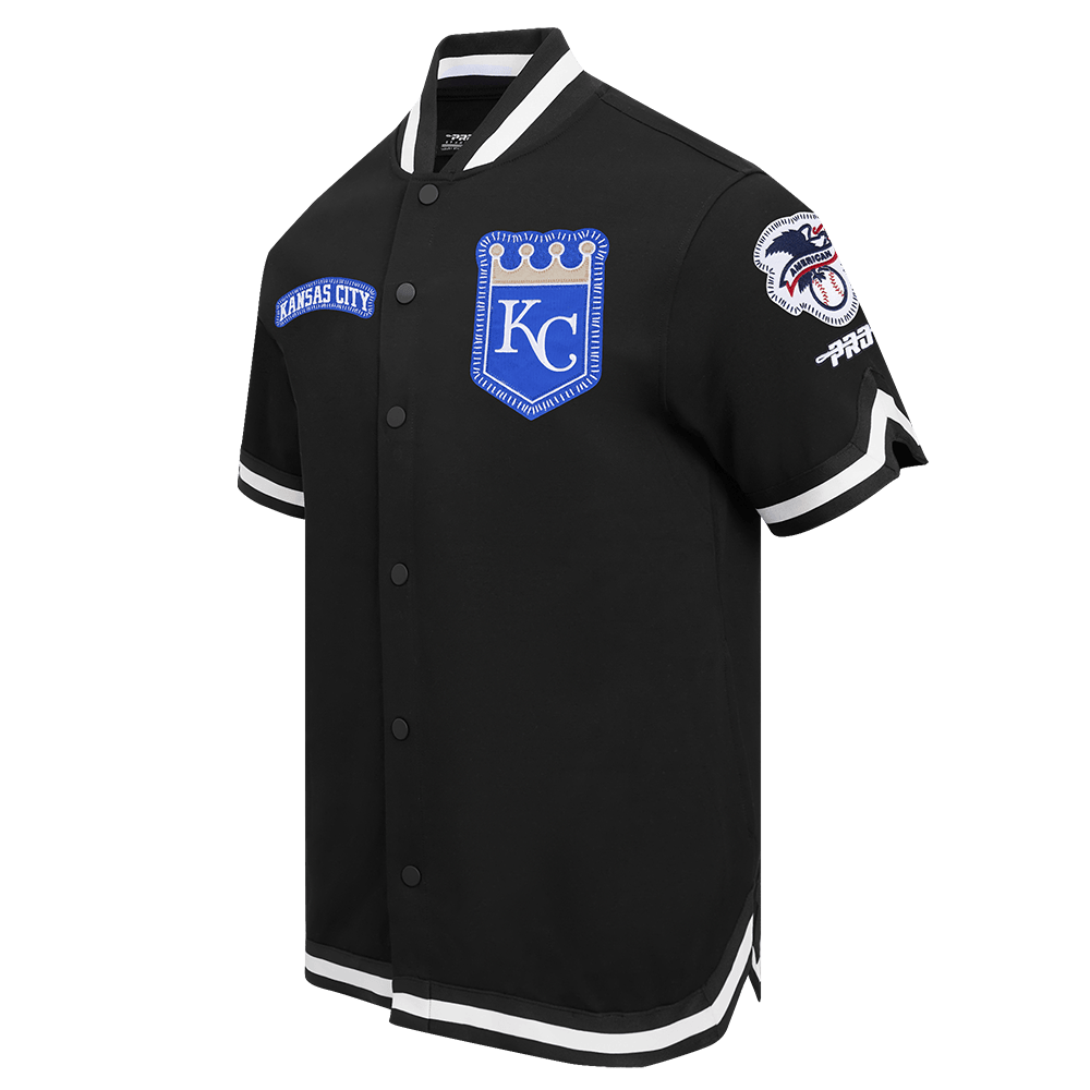 MLB KANSAS CITY ROYALS DIY PICK STITCH MEN'S DK SS JACKET (BLACK)