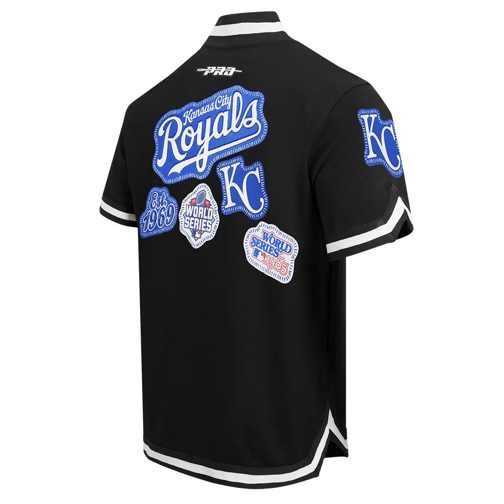MLB KANSAS CITY ROYALS DIY PICK STITCH MEN'S DK SS JACKET (BLACK)