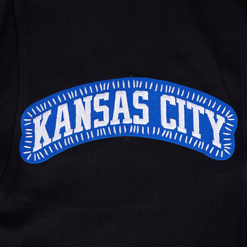 MLB KANSAS CITY ROYALS DIY PICK STITCH MEN'S DK SS JACKET (BLACK)