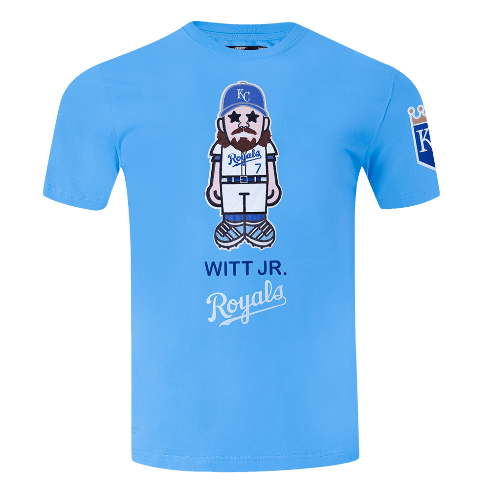 MLB KANSAS CITY ROYALS BOBBY WITT JR. #7 AVATAR MEN'S SJ TEE (UNIVERSITY BLUE)