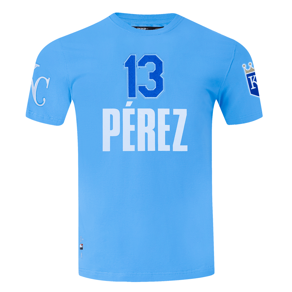 MLB KANSAS CITY ROYALS SALVADOR PEREZ #13 CLASSIC M SINGLE JERSEY MEN'S TOP (UNIVERSITY BLUE)