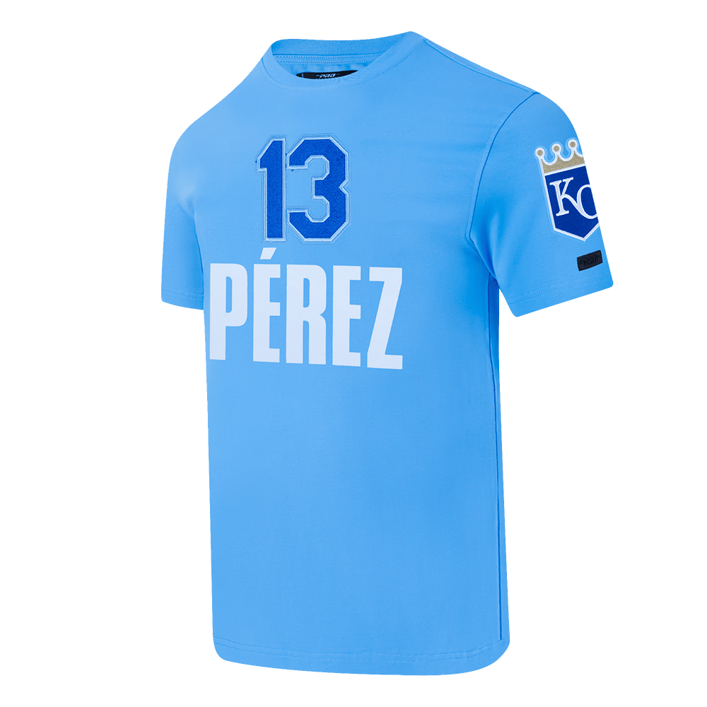 MLB KANSAS CITY ROYALS SALVADOR PEREZ #13 CLASSIC M SINGLE JERSEY MEN'S TOP (UNIVERSITY BLUE)