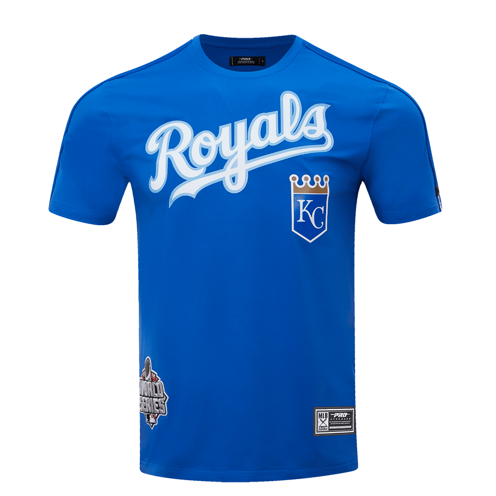 CAMISETA DE CINTAS PARA HOMBRE MLB KANSAS CITY ROYALS LOGO PRO TEAM (AZUL REAL)