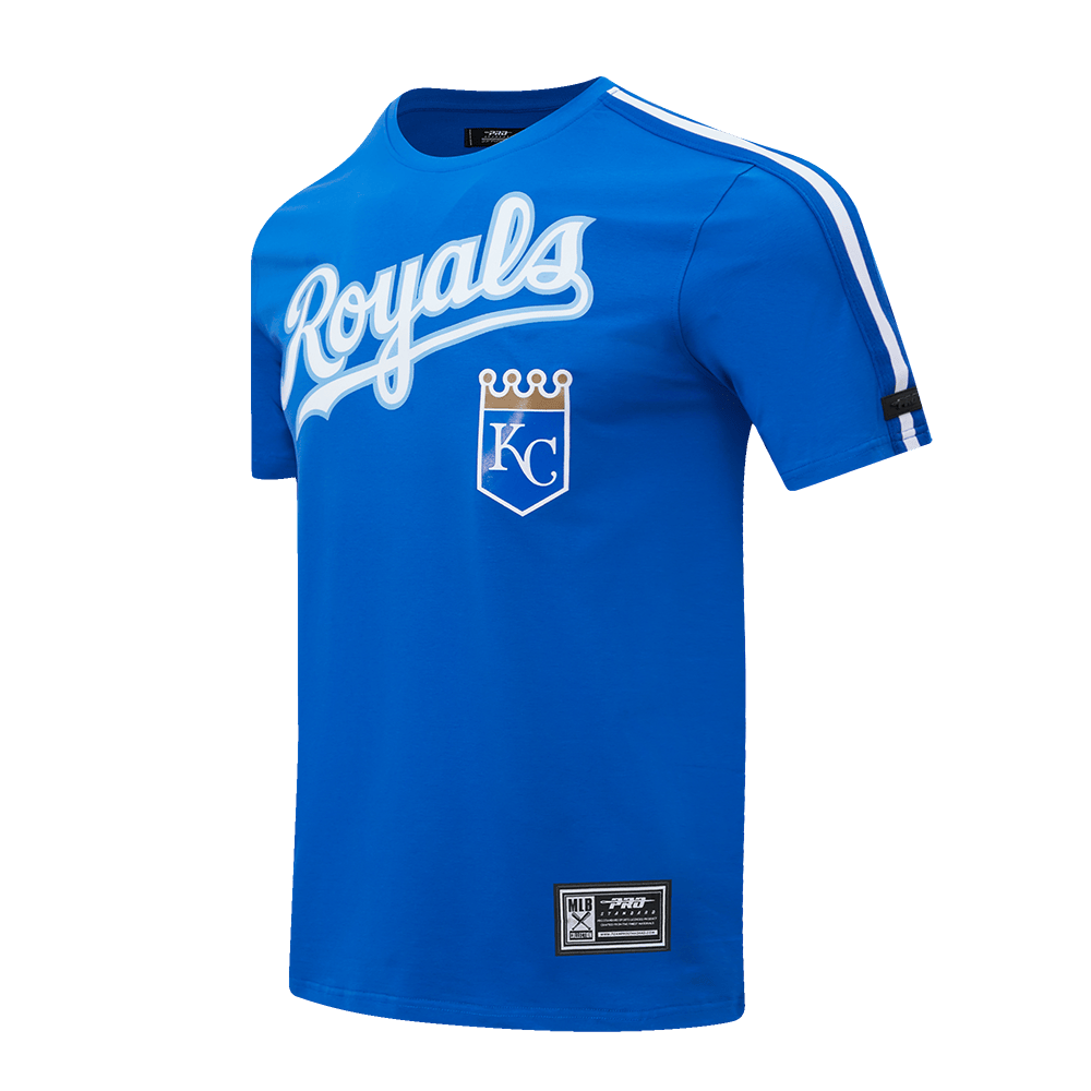 CAMISETA DE CINTAS PARA HOMBRE MLB KANSAS CITY ROYALS LOGO PRO TEAM (AZUL REAL)