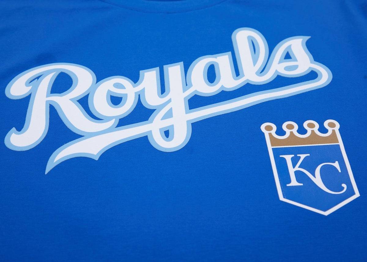 CAMISETA DE CINTAS PARA HOMBRE MLB KANSAS CITY ROYALS LOGO PRO TEAM (AZUL REAL)