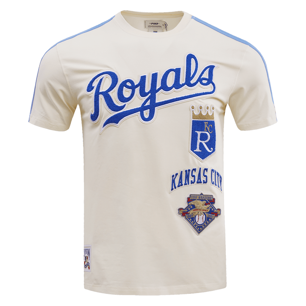 MLB KANSAS CITY ROYALS RETRO CLASSIC MEN'S STRIPED TOP (EGGSHELL/ UNIVERSITY BLUE)