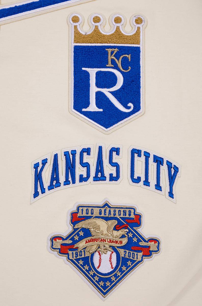 MLB KANSAS CITY ROYALS RETRO CLASSIC MEN'S STRIPED TOP (EGGSHELL/ UNIVERSITY BLUE)