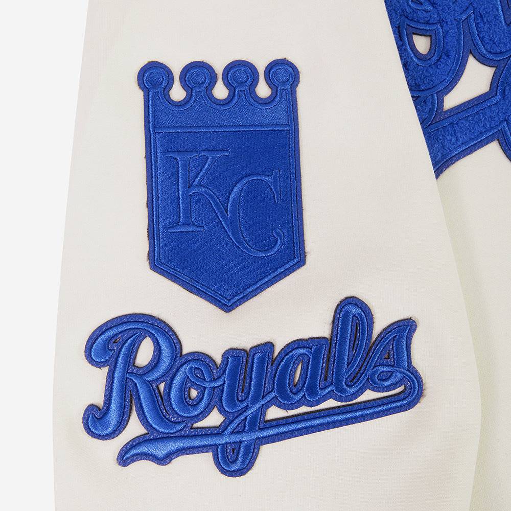 MLB KANSAS CITY ROYALS TRIPLE TONAL DK PO HOODIE (EGGSHELL)