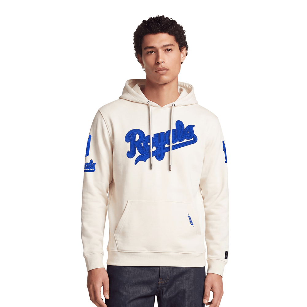 MLB KANSAS CITY ROYALS TRIPLE TONAL DK PO HOODIE (EGGSHELL)