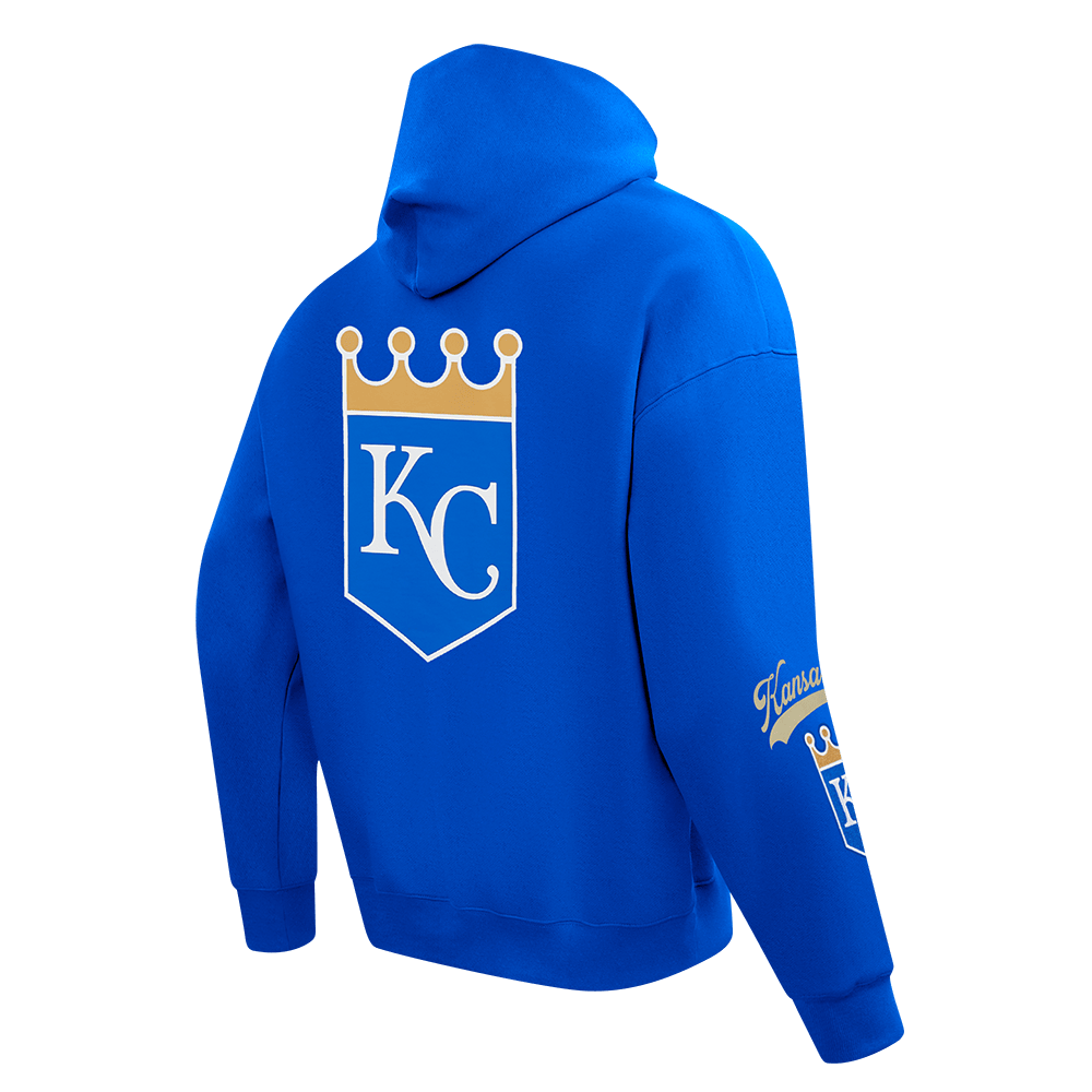 MLB KANSAS CITY ROYALS LIVING LARGE MEN'S DROP SHOULDER FLC PO HOODI (ROYAL BLUE)