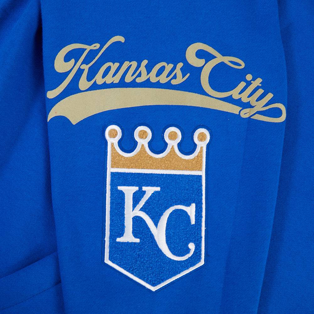 MLB KANSAS CITY ROYALS LIVING LARGE MEN'S DROP SHOULDER FLC PO HOODI (ROYAL BLUE)