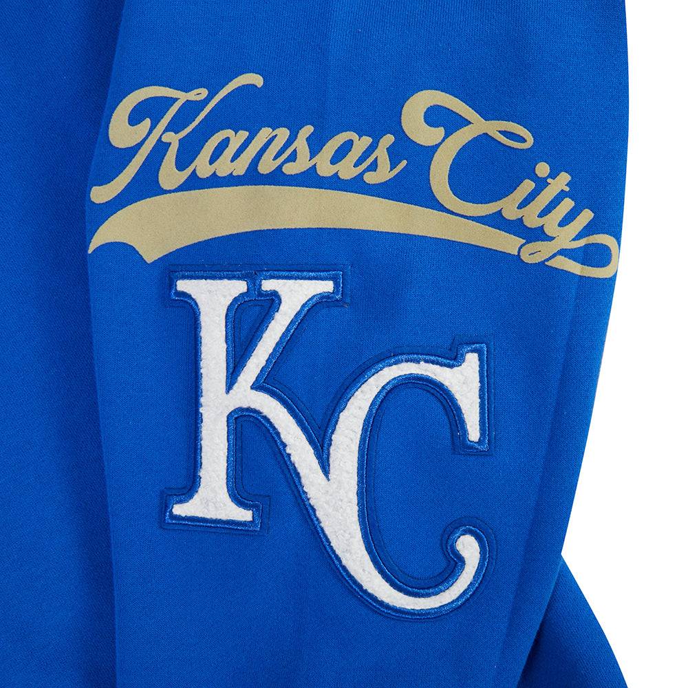 MLB KANSAS CITY ROYALS LIVING LARGE MEN'S DROP SHOULDER FLC PO HOODI (ROYAL BLUE)