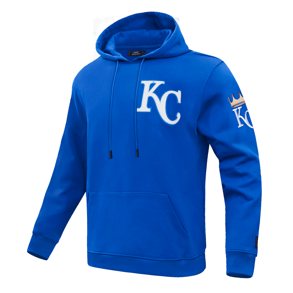 MLB KANSAS CITY ROYALS SUDADERA CON CAPUCHA CLÁSICA DE CHENILLA PARA HOMBRE (AZUL REAL)