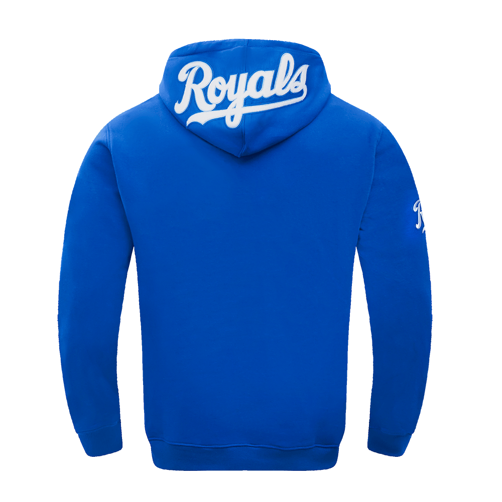 MLB KANSAS CITY ROYALS SUDADERA CON CAPUCHA CLÁSICA DE CHENILLA PARA HOMBRE (AZUL REAL)