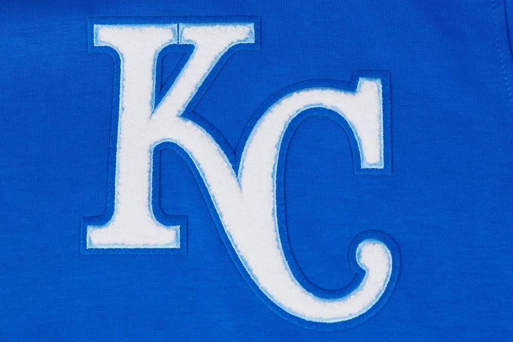 MLB KANSAS CITY ROYALS SUDADERA CON CAPUCHA CLÁSICA DE CHENILLA PARA HOMBRE (AZUL REAL)