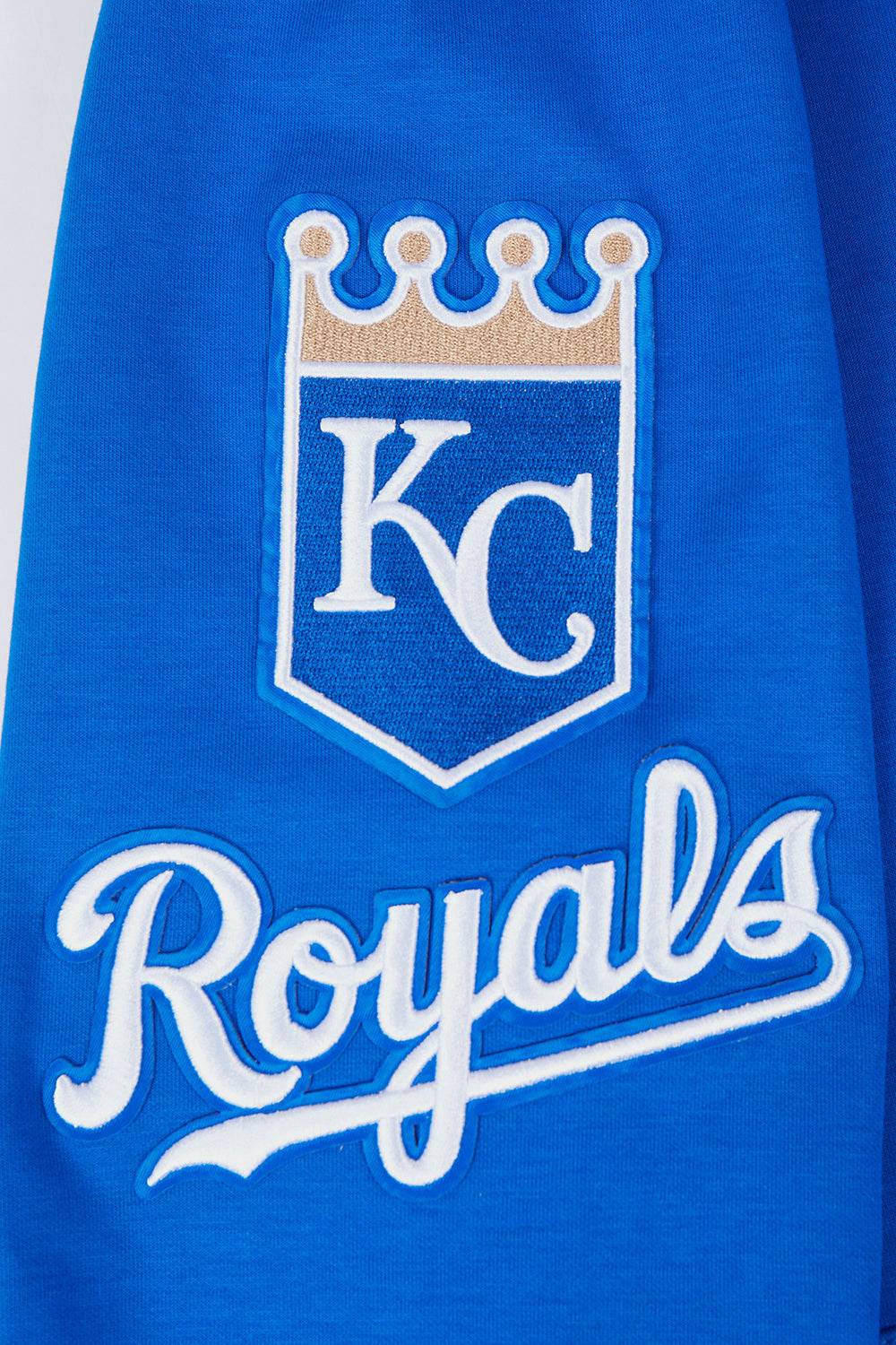 MLB KANSAS CITY ROYALS SUDADERA CON CAPUCHA CLÁSICA DE CHENILLA PARA HOMBRE (AZUL REAL)
