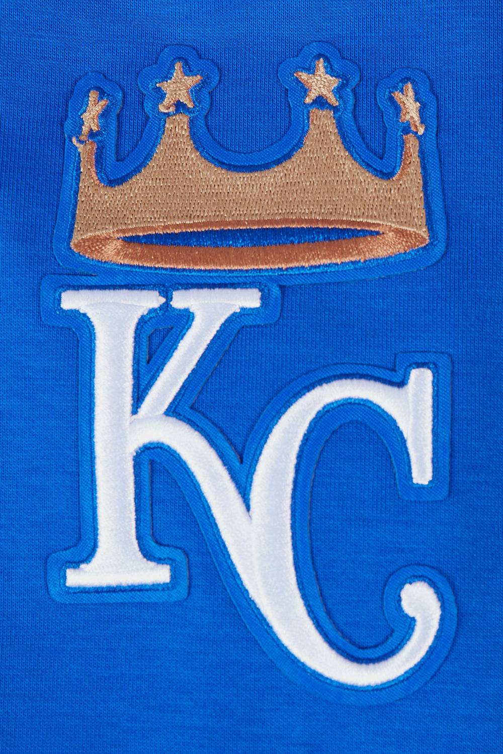 MLB KANSAS CITY ROYALS SUDADERA CON CAPUCHA CLÁSICA DE CHENILLA PARA HOMBRE (AZUL REAL)