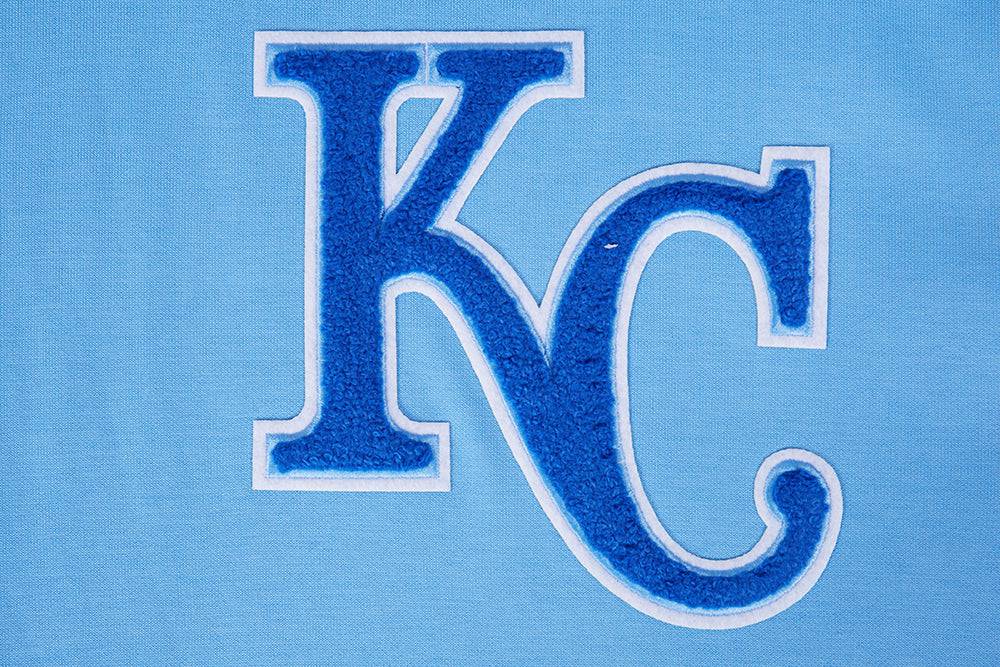 SUDADERA CON CAPUCHA DE TIRAR PARA HOMBRE MLB KANSAS CITY ROYALS CLÁSICA DE CHENILLA (AZUL UNIVERSITARIO)