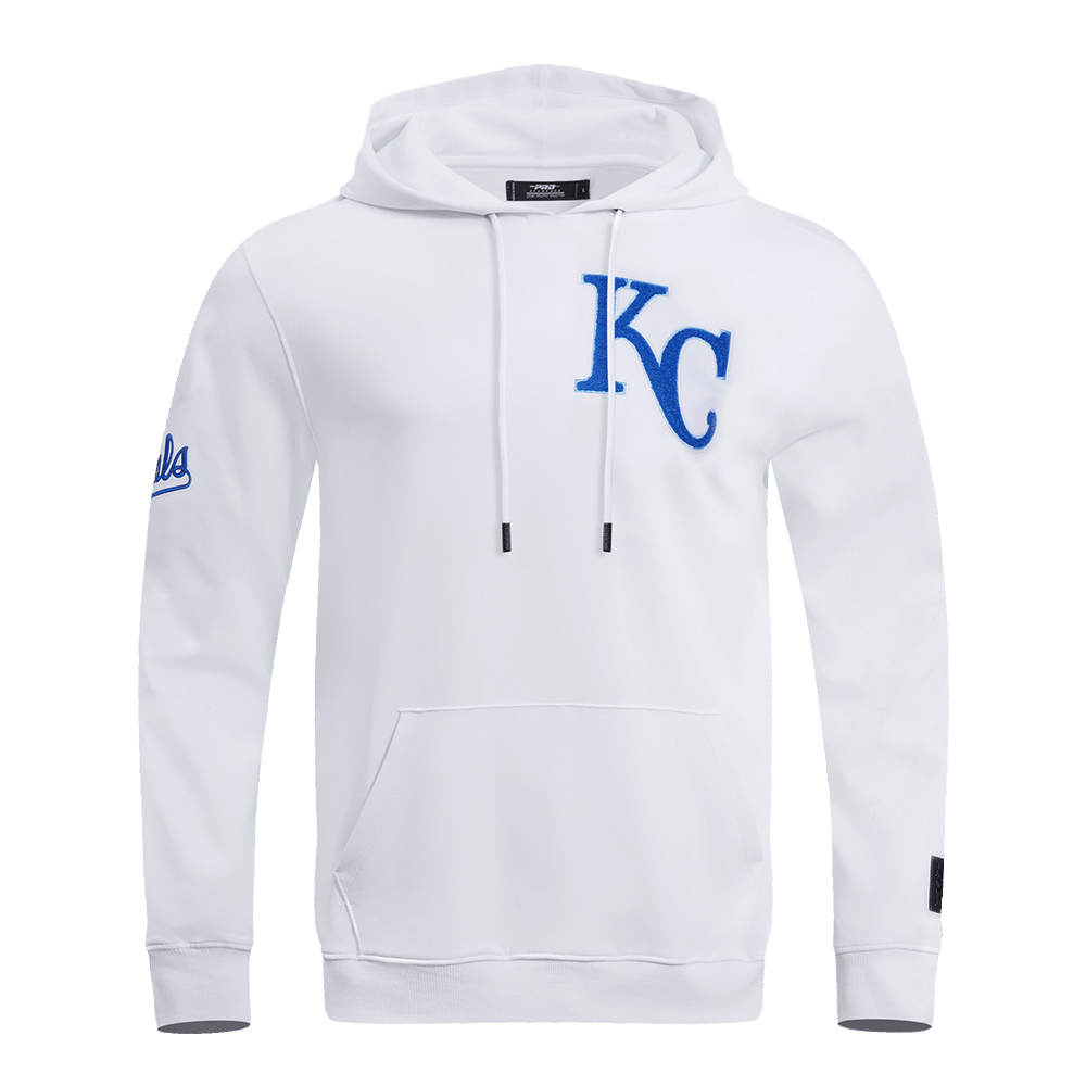 MLB KANSAS CITY ROYALS CLASSIC CHENILLE MEN'S PULLOVER HOODIE (WHITE)