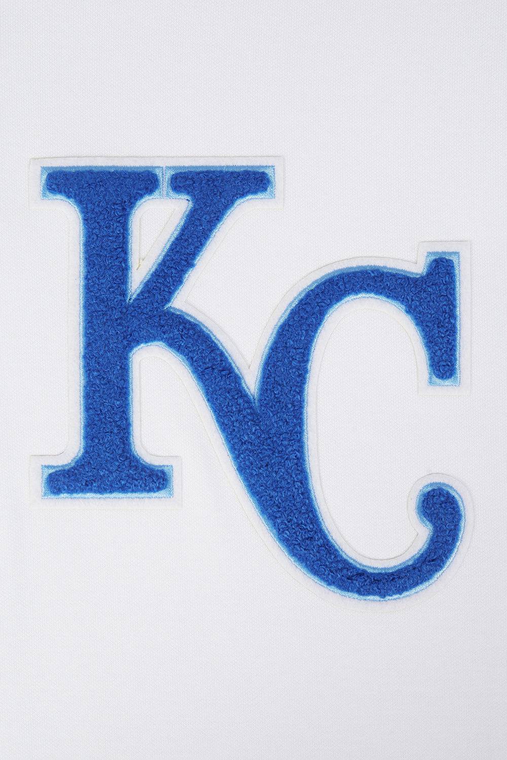 MLB KANSAS CITY ROYALS CLASSIC CHENILLE MEN'S PULLOVER HOODIE (WHITE)