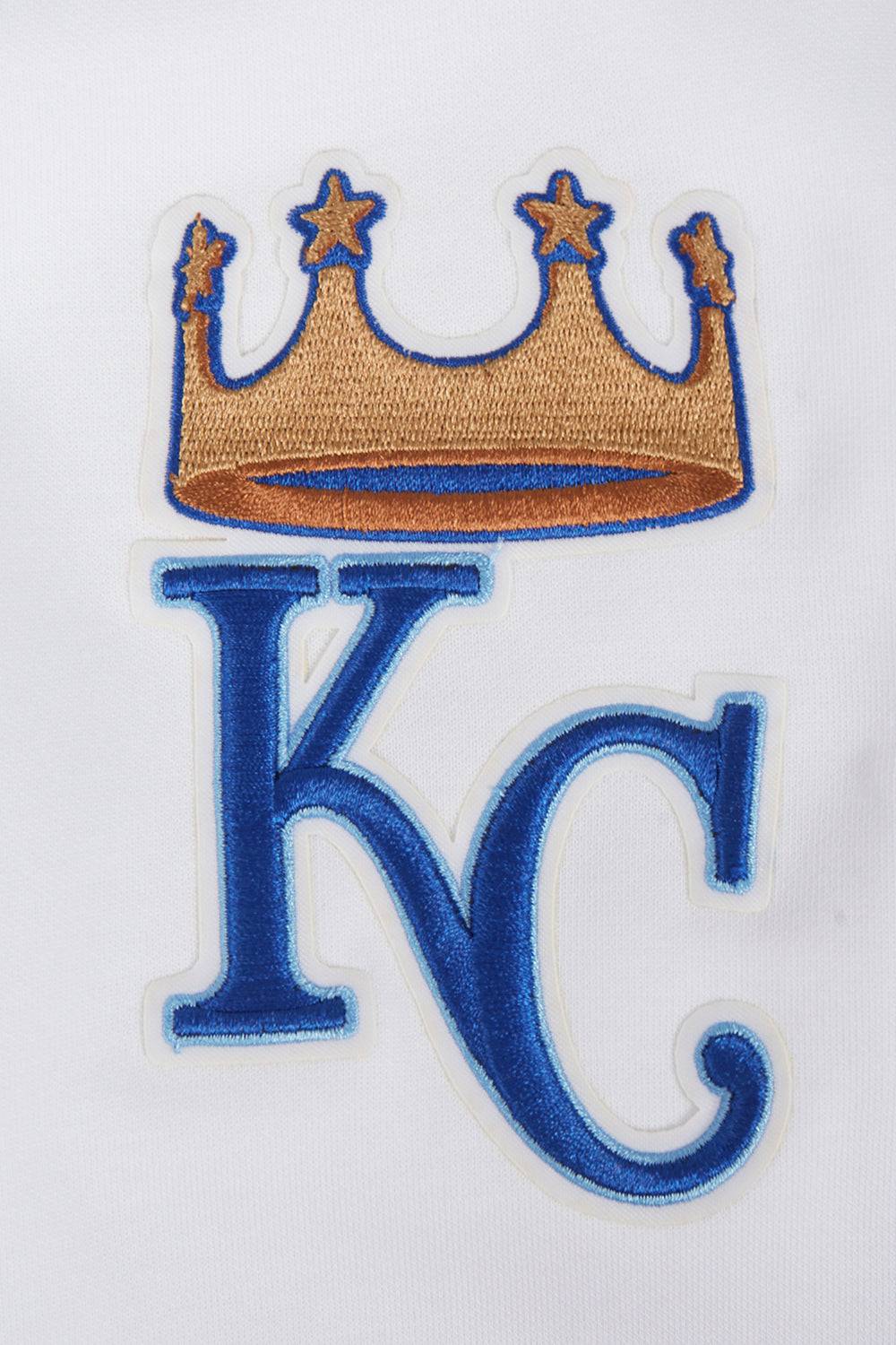 MLB KANSAS CITY ROYALS CLASSIC CHENILLE MEN'S PULLOVER HOODIE (WHITE)