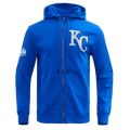 MLB KANSAS CITY ROYALS CLASSIC CHENILLE MEN'S FULL ZIP HOODIE (ROYAL BLUE)