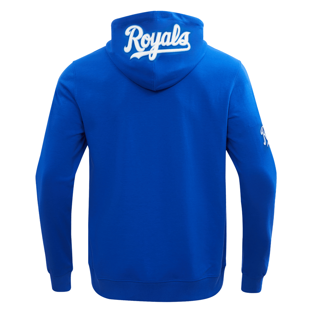 MLB KANSAS CITY ROYALS CLASSIC CHENILLE MEN'S FULL ZIP HOODIE (ROYAL BLUE)