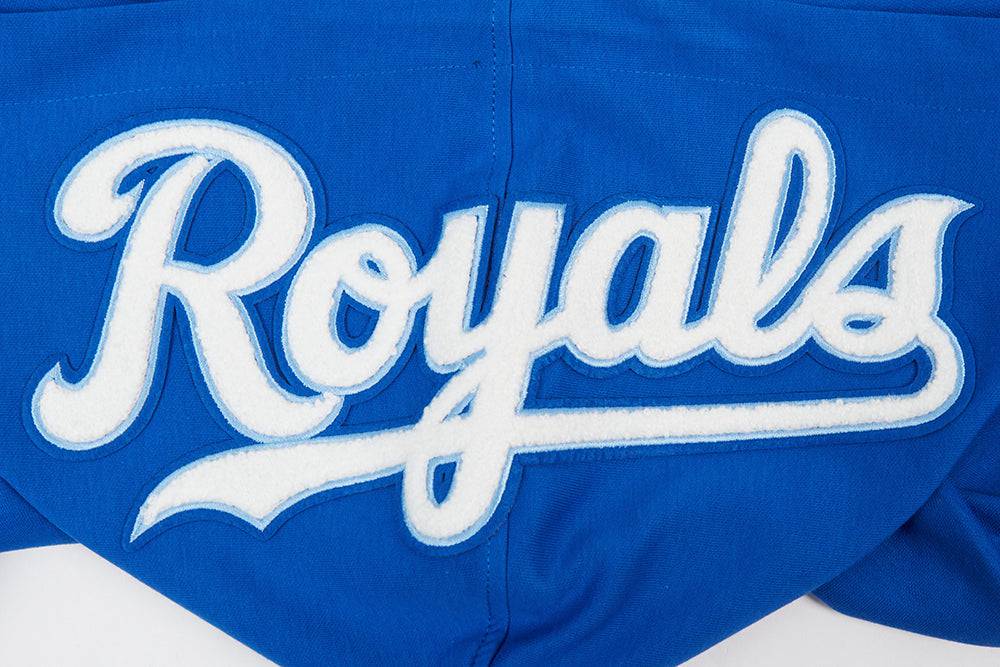 MLB KANSAS CITY ROYALS CLASSIC CHENILLE MEN'S FULL ZIP HOODIE (ROYAL BLUE)