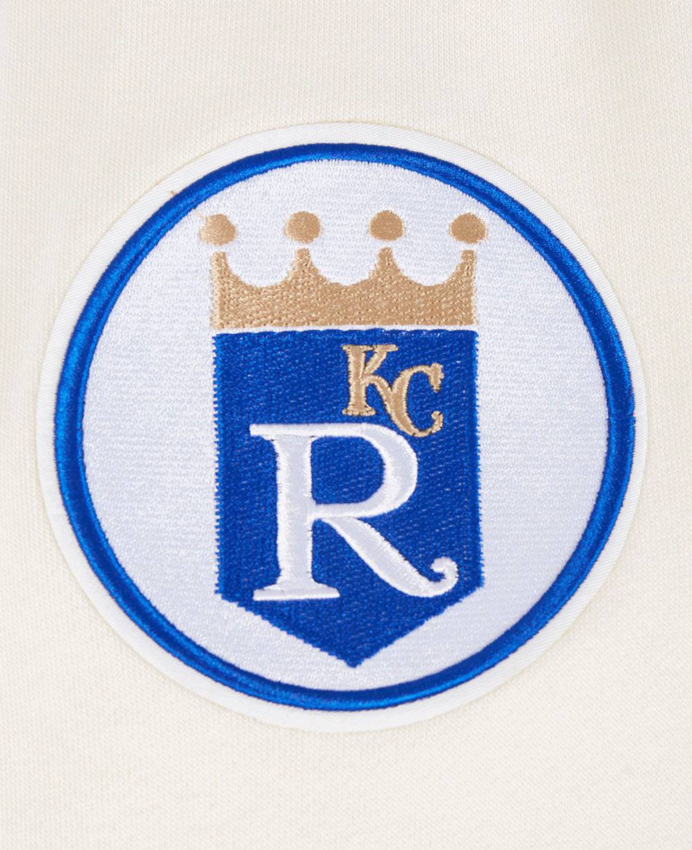 MLB KANSAS CITY ROYALS RETRO CLASSIC MEN'S PULLOVER HOODIE (EGGSHELL/UNIVERSAL BLUE)