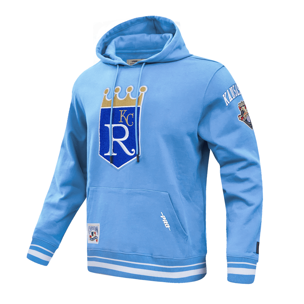 MLB KANSAS CITY ROYALS RETRO CLASSIC MEN'S PULLOVER HOODIE (UNIVERSITY BLUE)