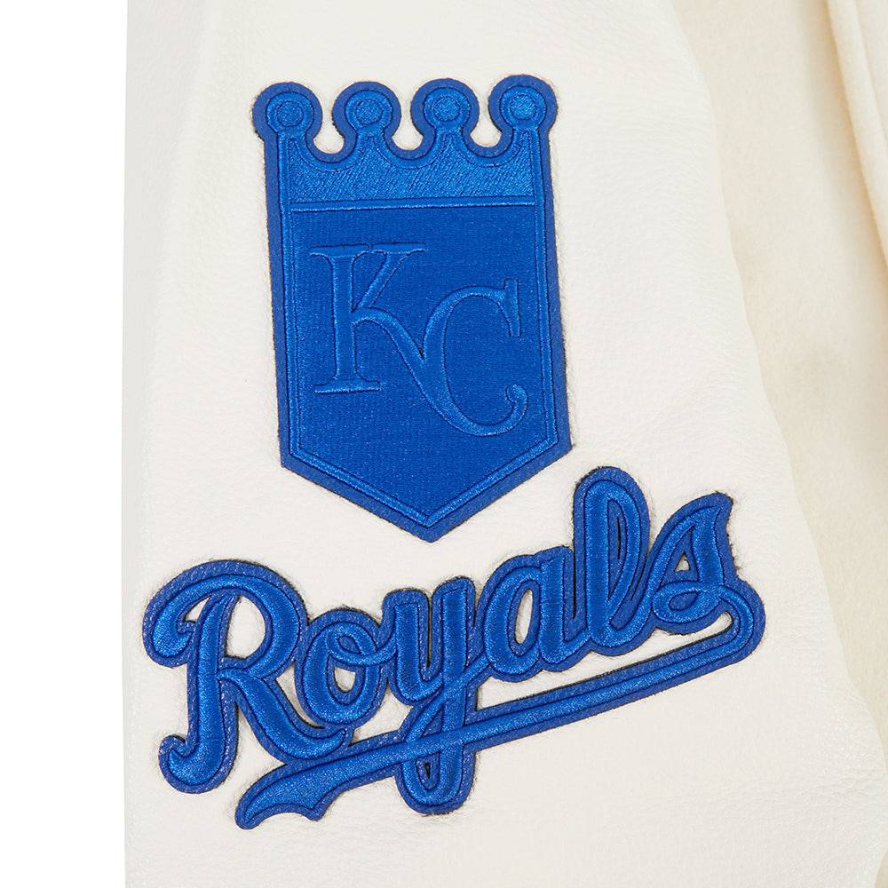 MLB KANSAS CITY ROYALS TRIPLE TONAL VARSITY JACKET (EGGSHELL)