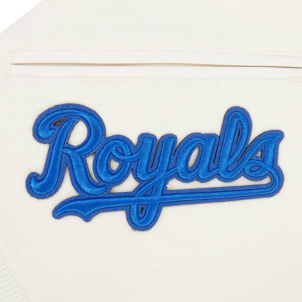 MLB KANSAS CITY ROYALS TRIPLE TONAL VARSITY JACKET (EGGSHELL)