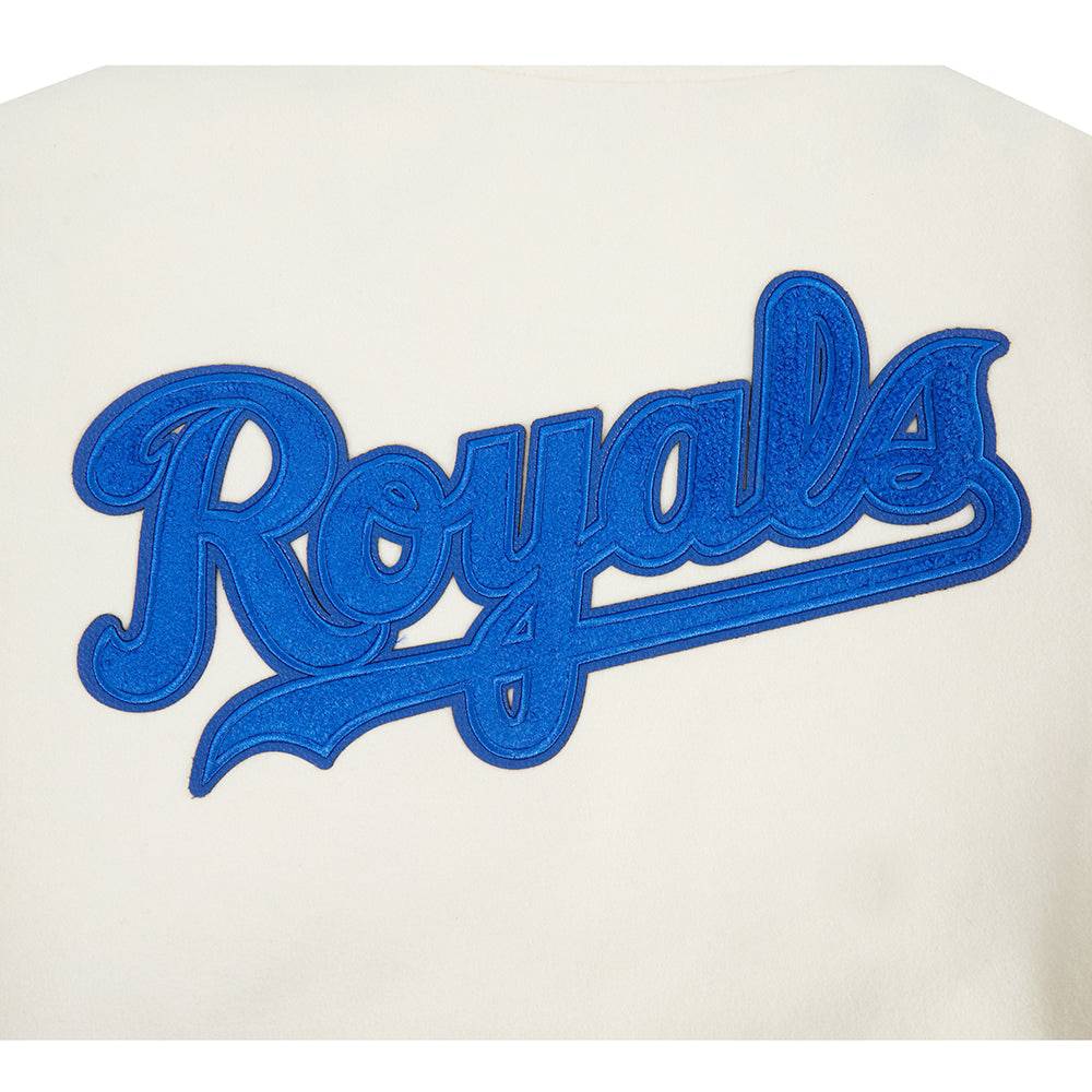 MLB KANSAS CITY ROYALS TRIPLE TONAL VARSITY JACKET (EGGSHELL)