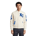 MLB KANSAS CITY ROYALS TRIPLE TONAL VARSITY JACKET (EGGSHELL)