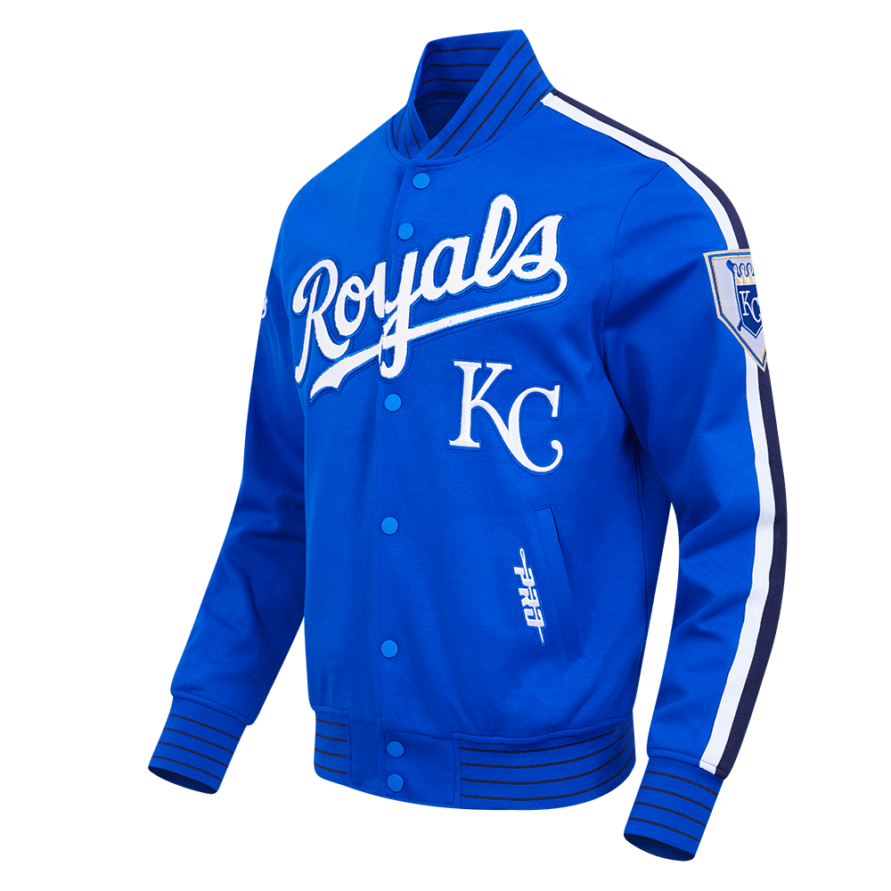 MLB KANSAS CITY ROYALS CURRENT LOGO PRO GAME DAY MEN'S DOUBLE KNIT JACKET (ROYAL BLUE/WHTE/MIDNIGHT NAVY)