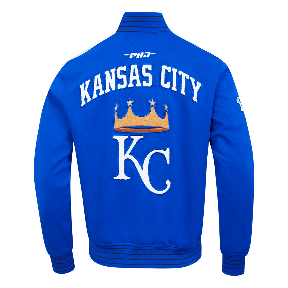 MLB KANSAS CITY ROYALS CURRENT LOGO PRO GAME DAY MEN'S DOUBLE KNIT JACKET (ROYAL BLUE/WHTE/MIDNIGHT NAVY)