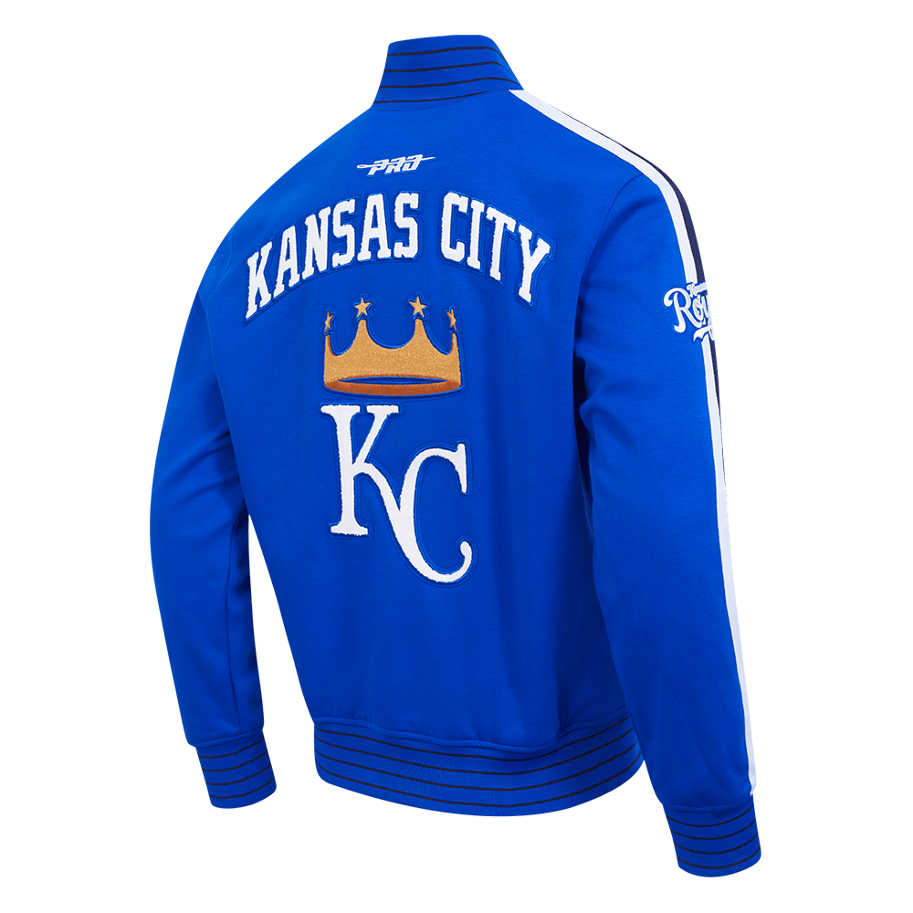 MLB KANSAS CITY ROYALS CURRENT LOGO PRO GAME DAY MEN'S DOUBLE KNIT JACKET (ROYAL BLUE/WHTE/MIDNIGHT NAVY)