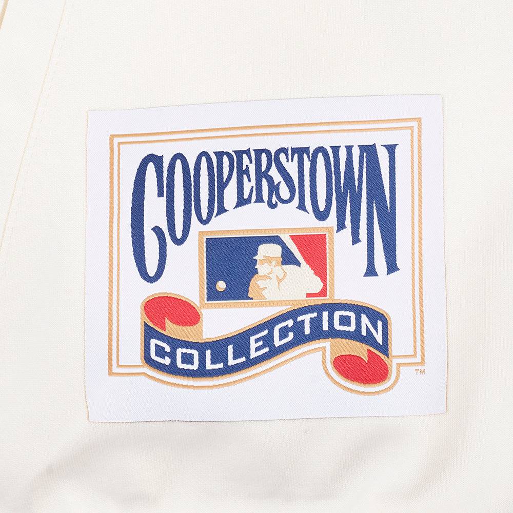 MLB KANSAS CITY ROYALS COOPERSTOWN LOGO MEN'S PRO GAME DAY DOUBLE KNIT JACKET (EGGSHELL/TAUPE/EGGSHELL)