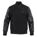 MLB KANSAS CITY ROYALS TRIPLE BLACK WOOL MEN'S VARSITY JACKET (TRIPLE BLACK)