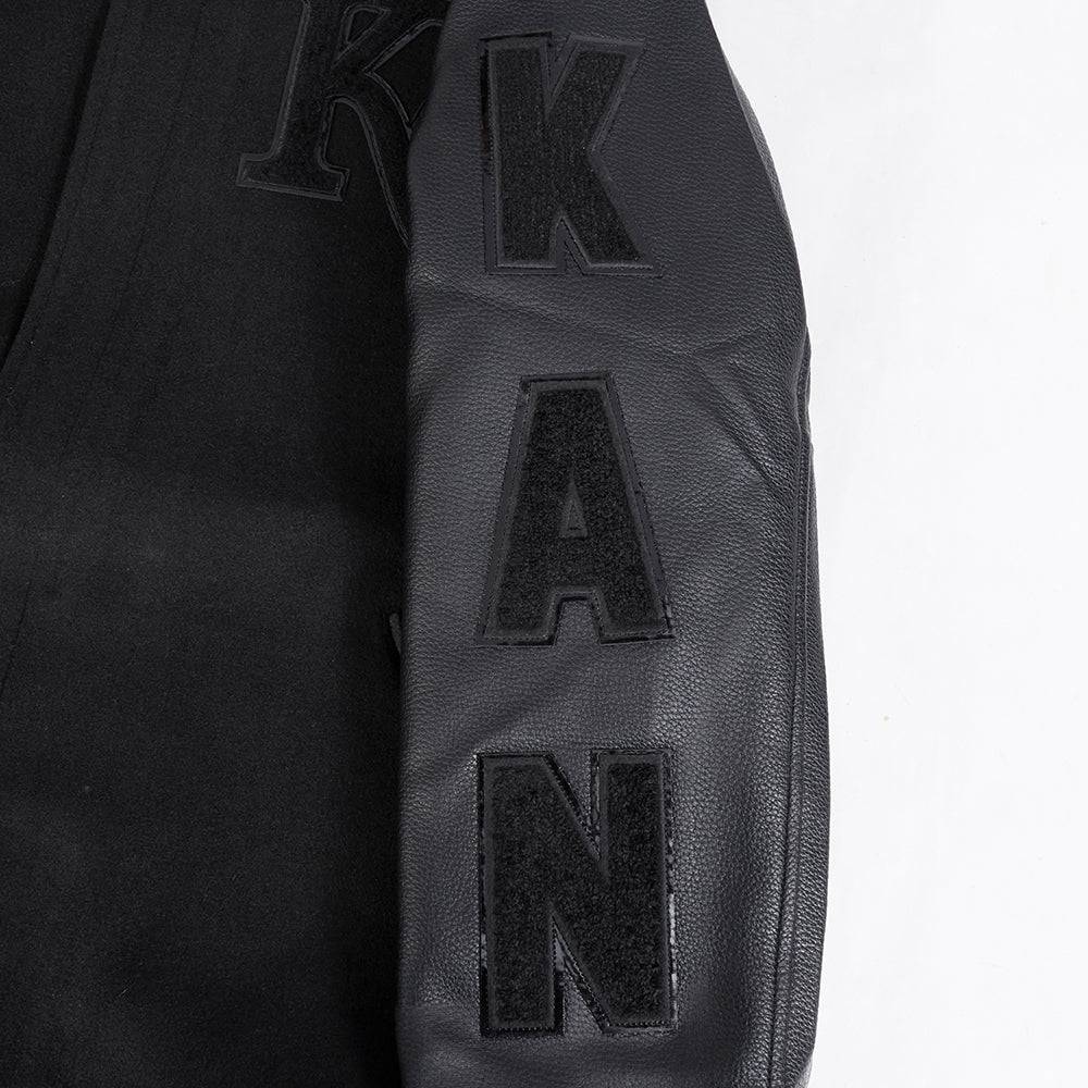 MLB KANSAS CITY ROYALS TRIPLE BLACK WOOL MEN'S VARSITY JACKET (TRIPLE BLACK)