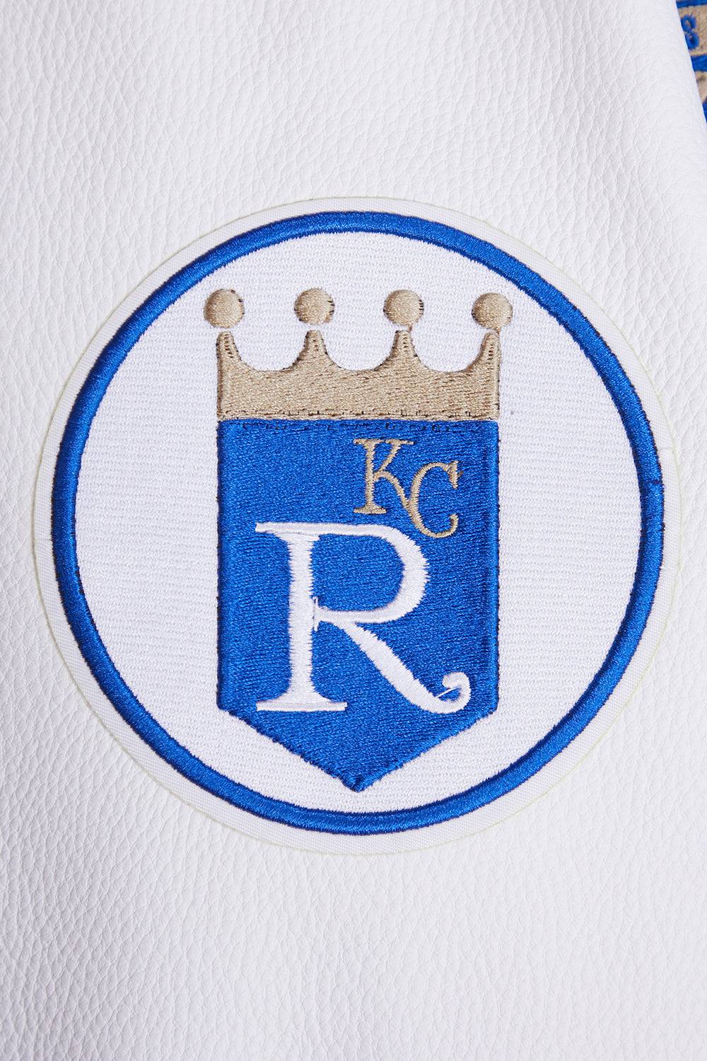 MLB KANSAS CITY ROYALS RETRO CLASSIC MEN'S RIB WOOL VARSITY JACKET (UNIVERSITY BLUE/WHITE)