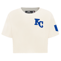 MLB KANSAS CITY ROYALS TRIPLE TONAL SINGLE JERSEY BOXY WOMEN'S TEE (EGGSHELL)