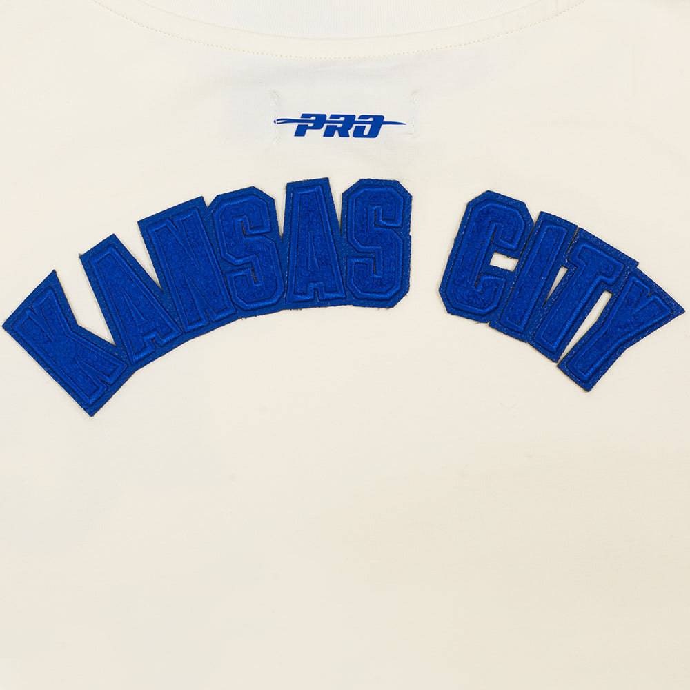 MLB KANSAS CITY ROYALS TRIPLE TONAL SINGLE JERSEY BOXY WOMEN'S TEE (EGGSHELL)