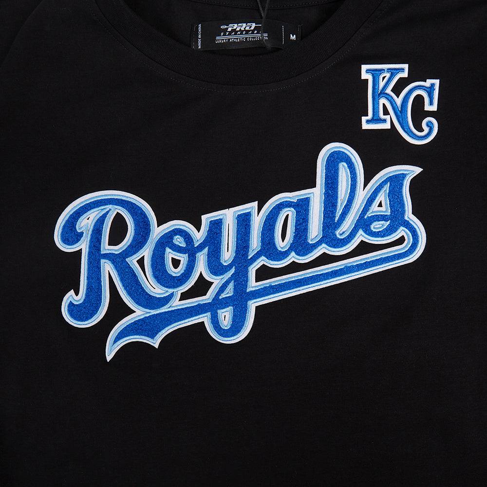 MLB KANSAS CITY ROYALS CLASSIC SHORT SLEEVE WOMEN'S SINGLE JERSEY SLIM FIT TOP (BLACK)