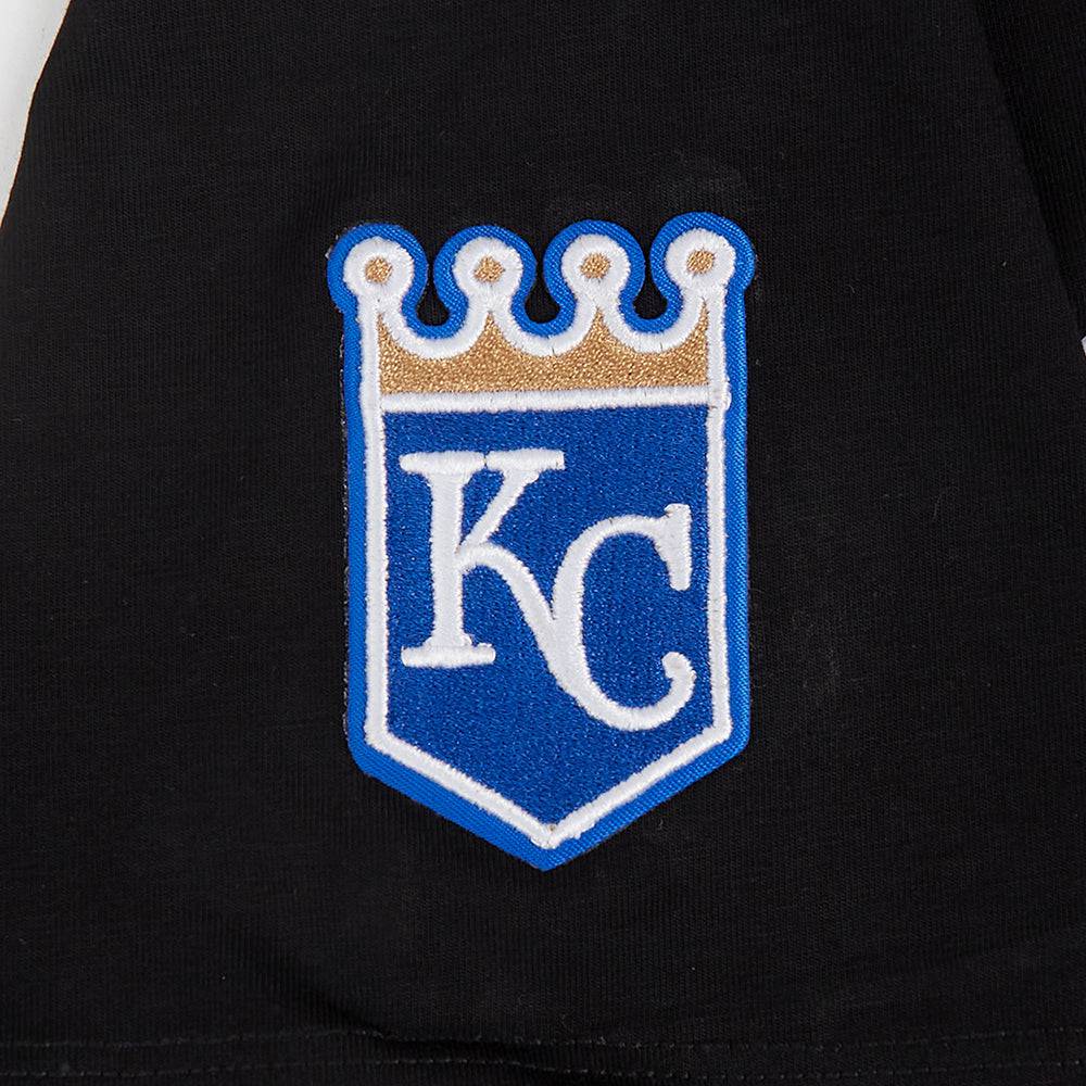 MLB KANSAS CITY ROYALS CLASSIC SHORT SLEEVE WOMEN'S SINGLE JERSEY SLIM FIT TOP (BLACK)