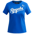 MLB KANSAS CITY ROYALS CLASSIC SHORT SLEEVE WOMEN'S SINGLE JERSEY SLIM FIT TOP (ROYAL BLUE)