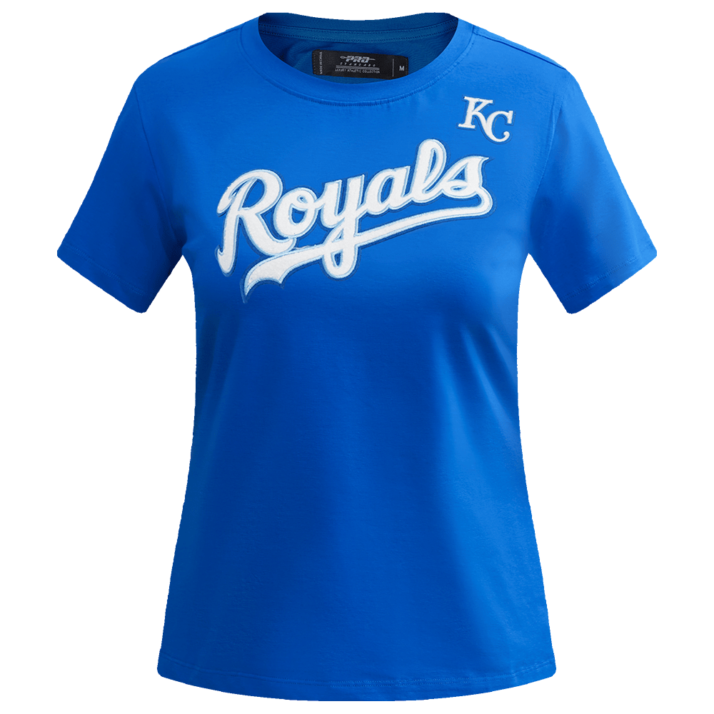 MLB KANSAS CITY ROYALS CLASSIC SHORT SLEEVE WOMEN'S SINGLE JERSEY SLIM FIT TOP (ROYAL BLUE)