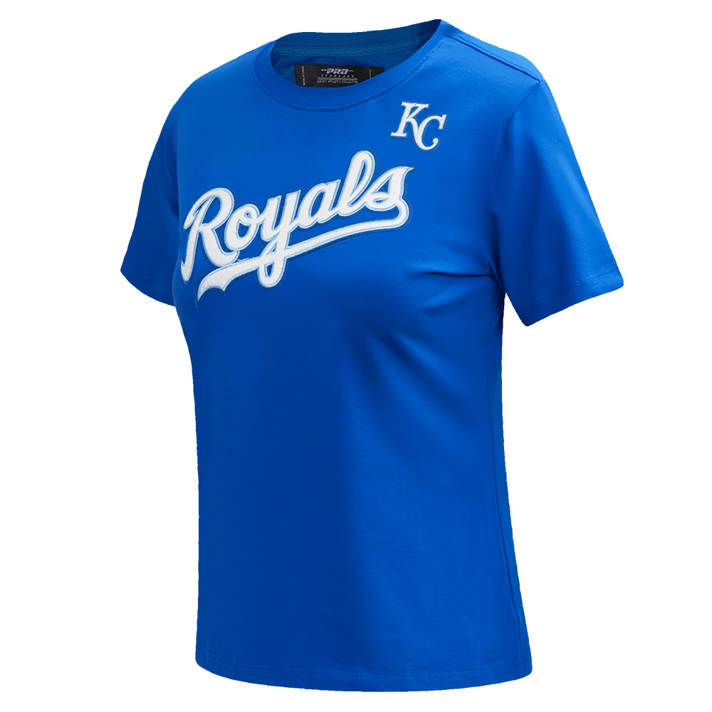 MLB KANSAS CITY ROYALS CLASSIC SHORT SLEEVE WOMEN'S SINGLE JERSEY SLIM FIT TOP (ROYAL BLUE)