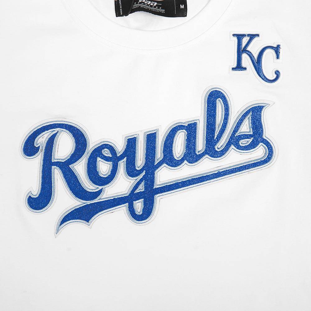 MLB KANSAS CITY ROYALS CLASSIC SHORT SLEEVE WOMEN'S SINGLE JERSEY SLIM FIT TOP (WHITE)