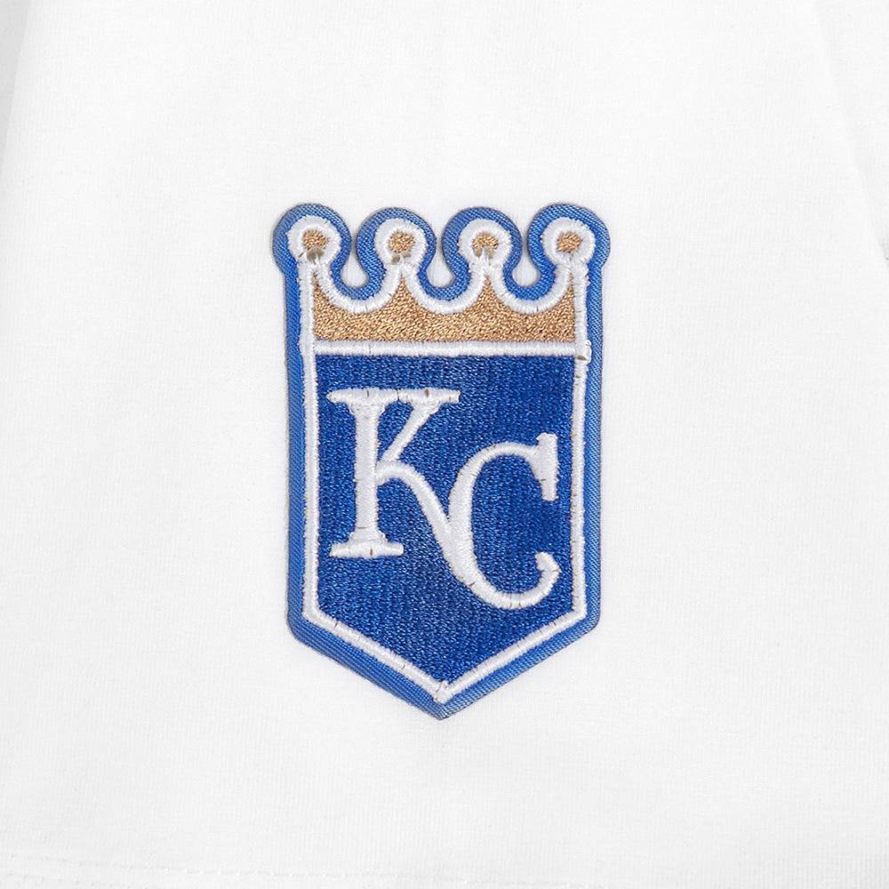 MLB KANSAS CITY ROYALS CLASSIC SHORT SLEEVE WOMEN'S SINGLE JERSEY SLIM FIT TOP (WHITE)